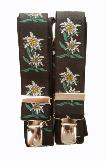 Hosenträger Edelweiss Schwarz